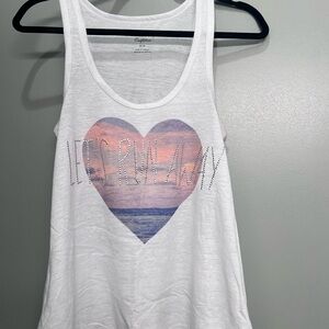 White Tank Top with Heart Graphic